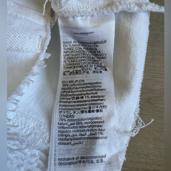 NWT Tommy Hilfiger Jeans White Denim Button-Up Bustier Size XS X small Cropped - Picture 5 of 14